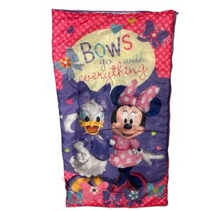Disney Kids Sleeping Bag Girls Daisy Duck Minnie Mouse Bows Go with Everything